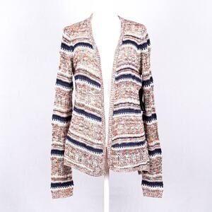 Absolutely Famous Open-Knit Cardigan SZ SMALL Beach Casual Coastal Rainbow Boho